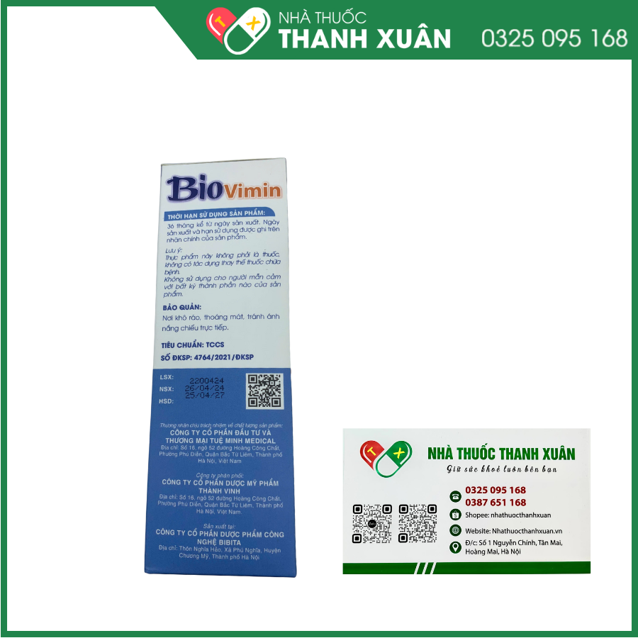 Men vi sinh Biovimin bổ sung lợi khuẩn, vitamin